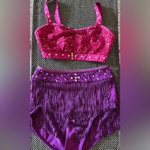 Girls dance fringe costume medium child